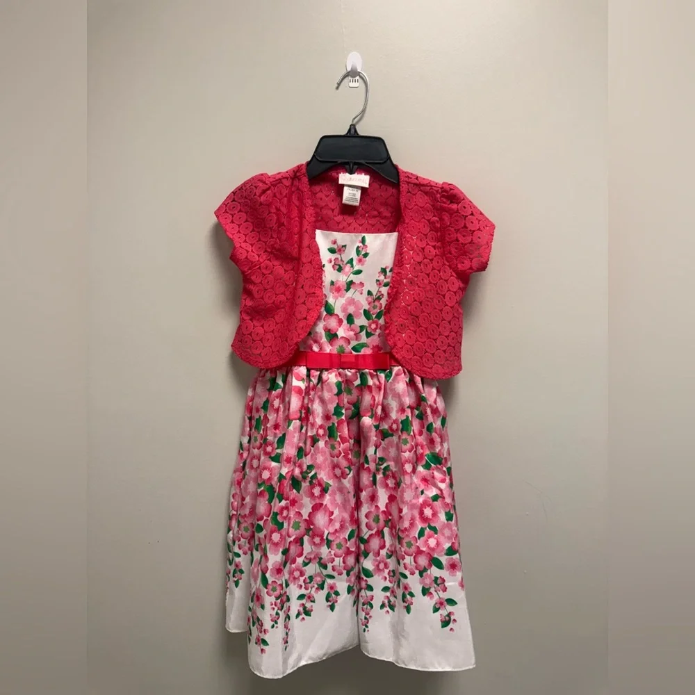 Elegant Pink Floral Kids‎ Dress